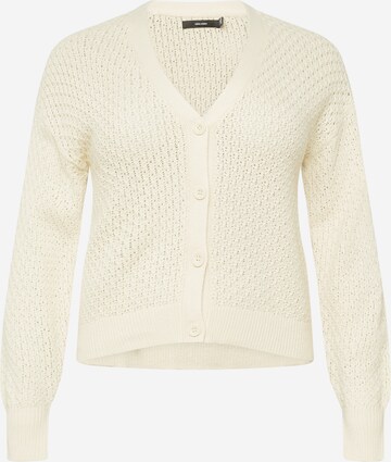 Vero Moda Curve Strikkejakke 'Blanca' i beige: forside