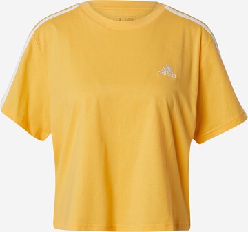 Tricou funcțional 'Essentials 3- Stripes' de la ADIDAS SPORTSWEAR pe galben: față