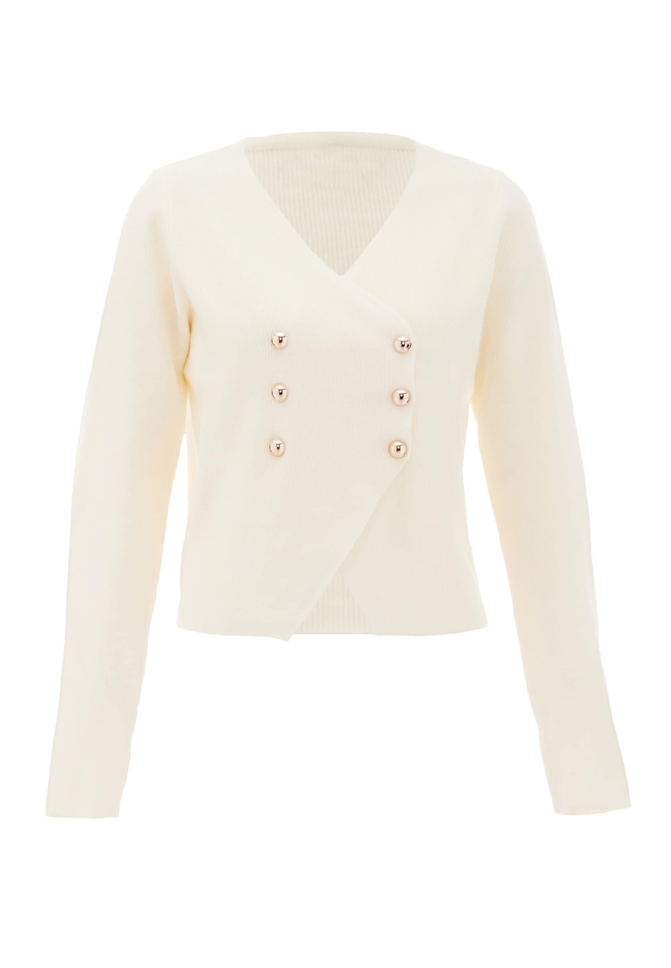 NAEMI Strickjacke in Weiß: Vorderseite