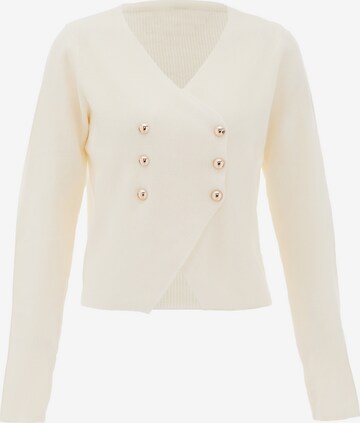 NAEMI Knit Cardigan in White: front