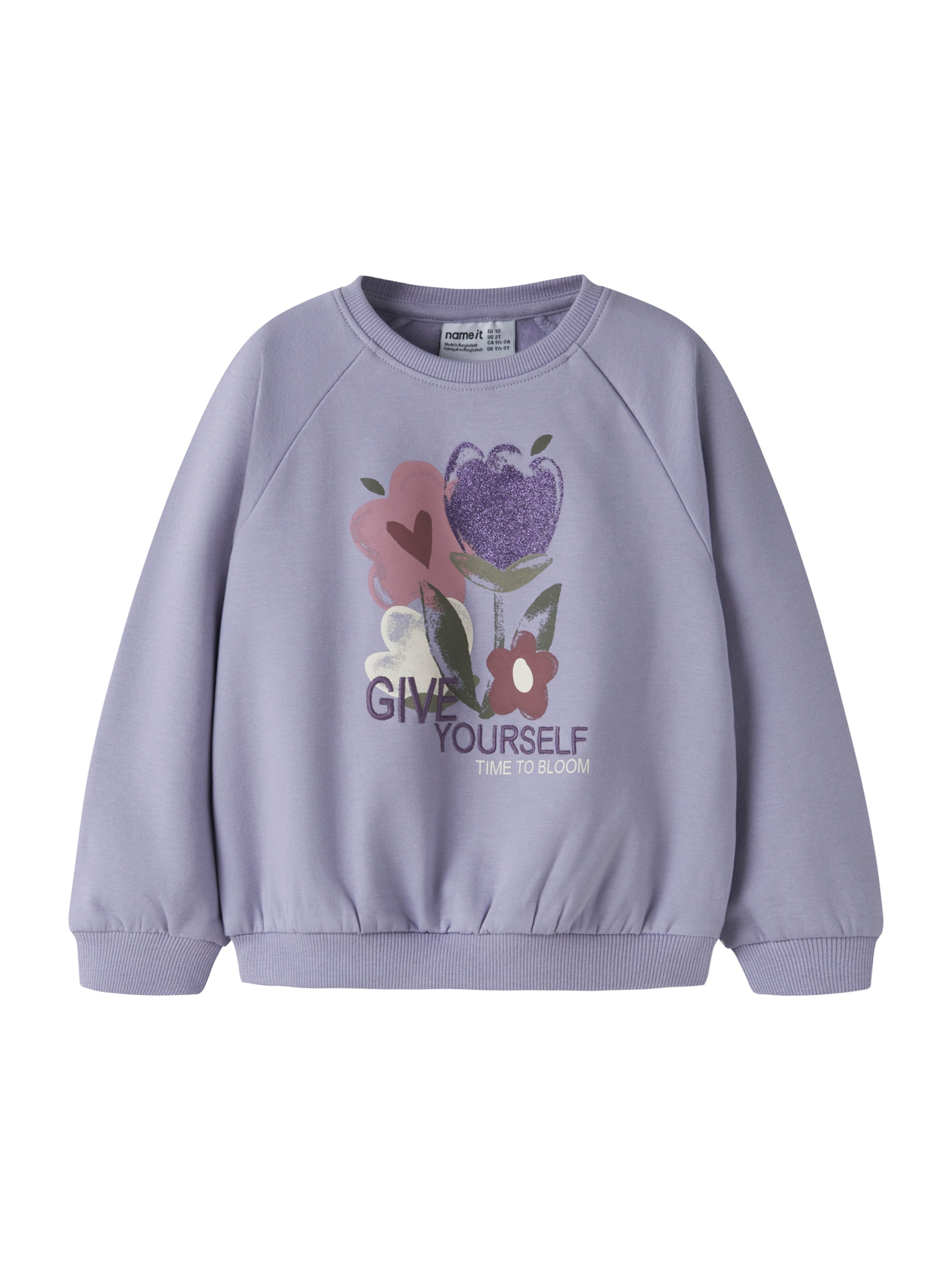 NAME IT Sweatshirt 'NMFOKLA' i lila: framsida