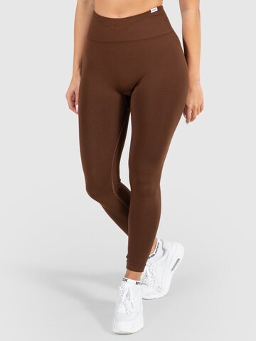 Smilodox Skinny Workout Pants 'Amaze Scrunch' in Brown