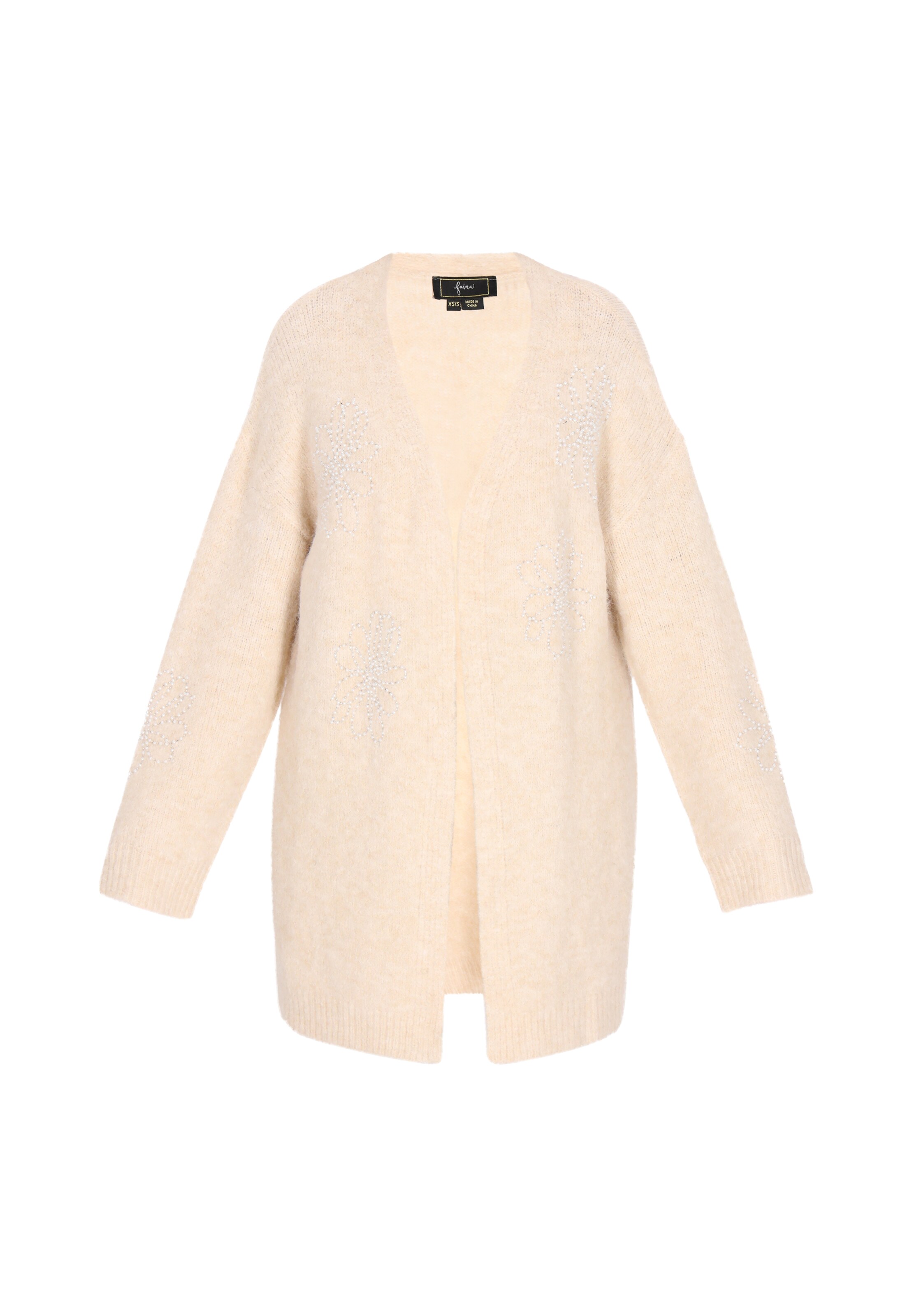 faina Πλεκτό παλτό σε μπεζ: μπροστά