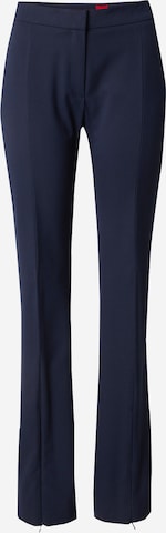 HUGO Flared Pleated Pants 'Himelina' in Blue: front