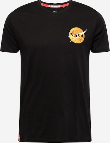 ALPHA INDUSTRIES Shirt 'NASA Davinci' in Zwart: voorkant