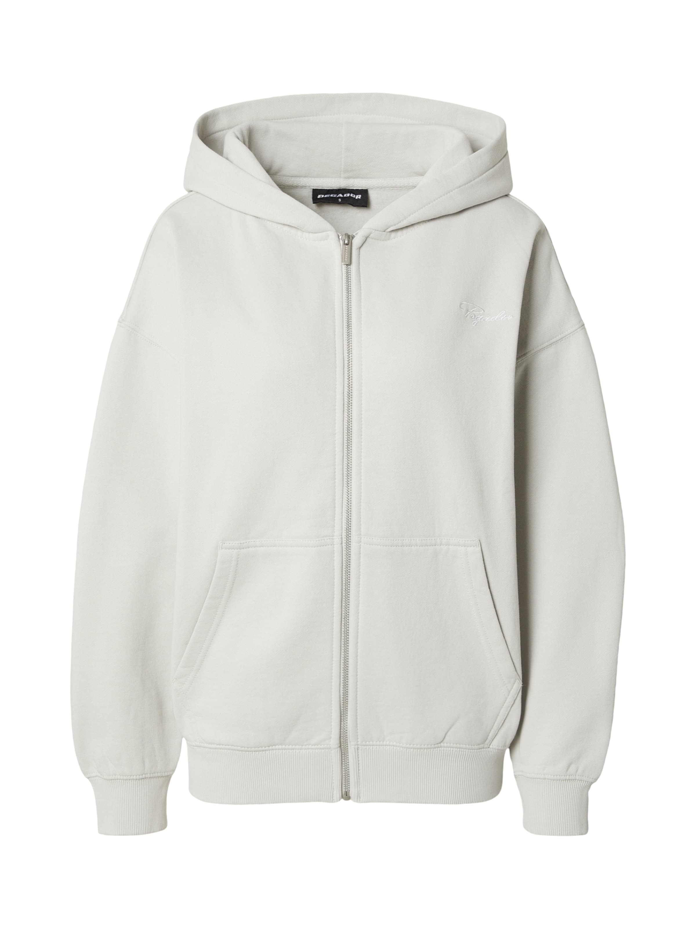 Pegador Sweatjacke 'BINCHE' in hellgrau / weiß, Produktansicht