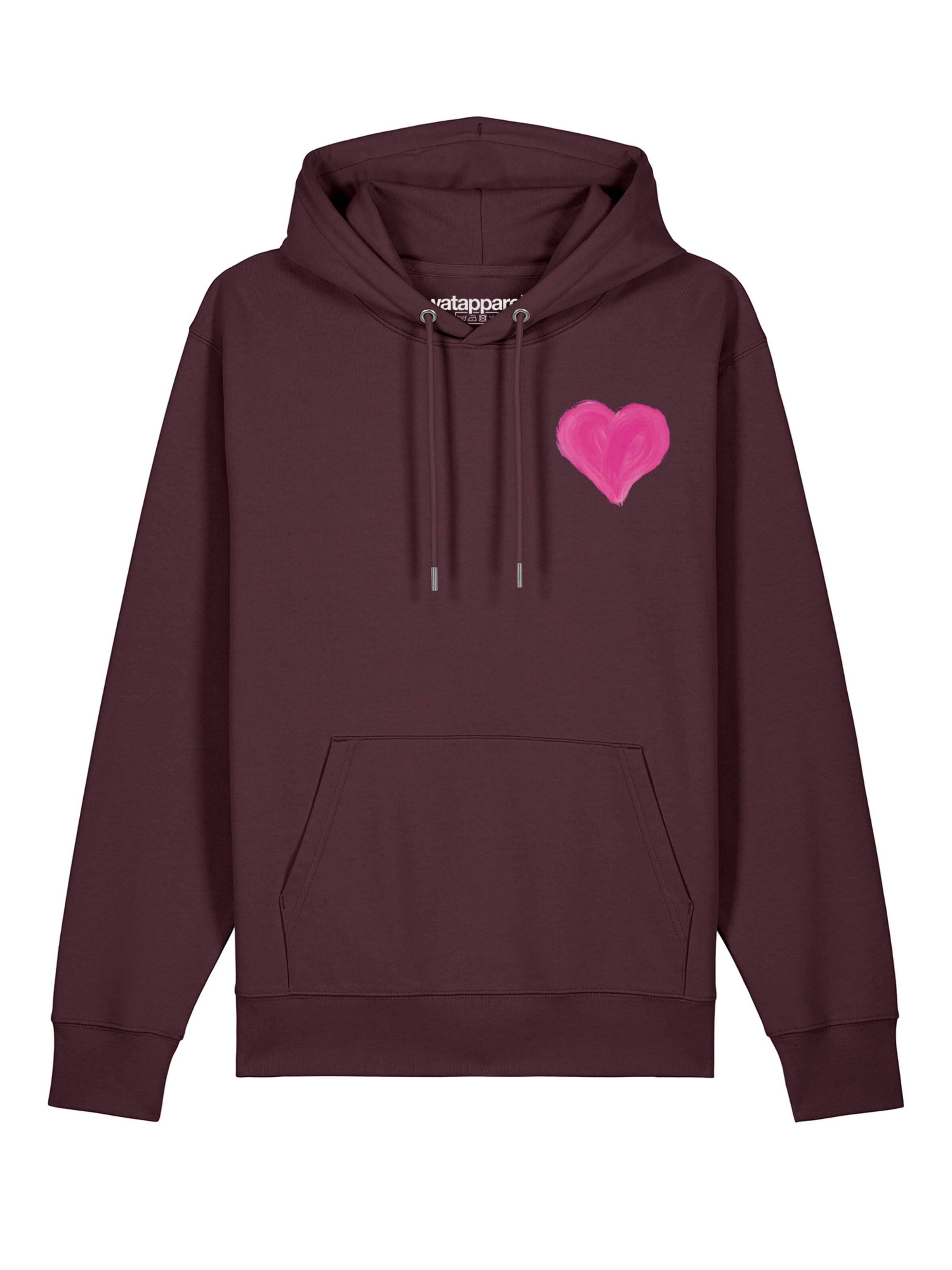 Felpa 'Pink Heart' di Watapparel in rosso: frontale