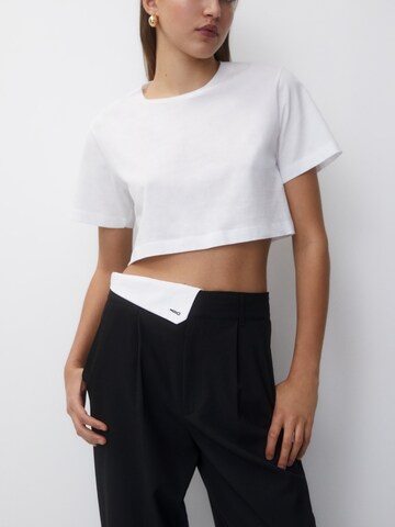 Pull&Bear Wide leg Bandplooibroek in Zwart