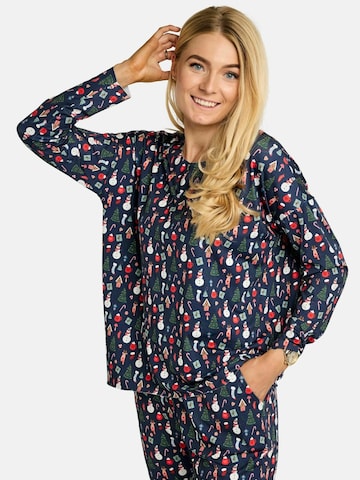 Liberte Essentiel Shirt ' ALMA-LS ' in Blauw: voorkant