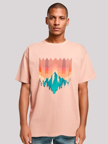 T-Shirt 'Berg Sonnenuntergang' F4NT4STIC en rose : devant