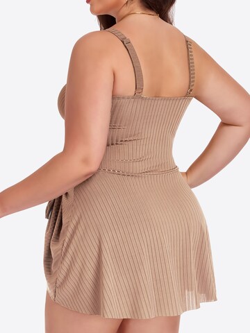 Magicshe Push-up Badeanzugkleid‌‌‌‌‌‌‌‌‌ in Braun