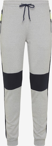 Mo SPORTS Tapered Trousers in Grey: front