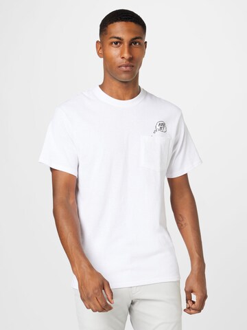 HUF T-shirt 'IN THE POCKET' i vit: framsida