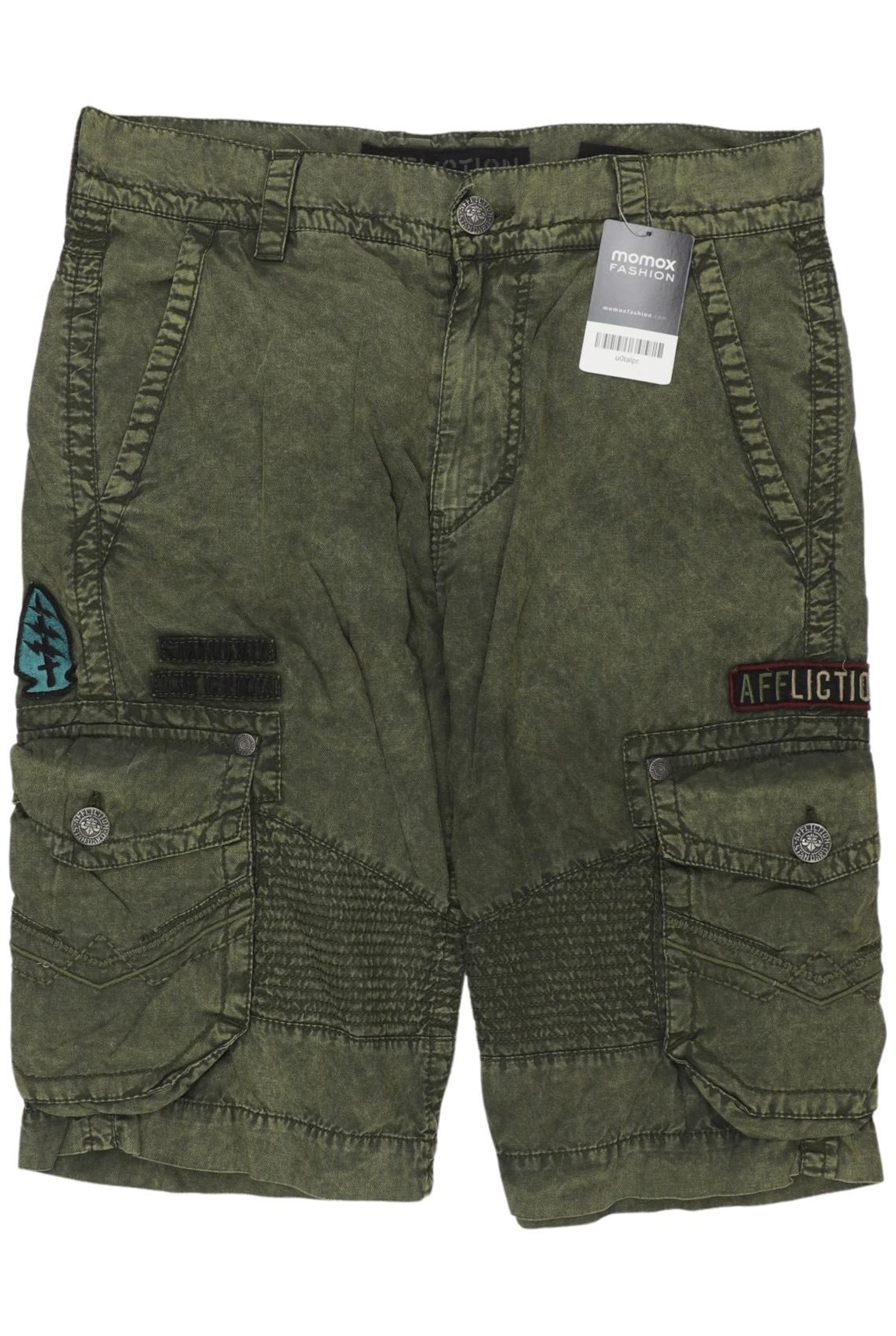 Affliction Shorts in 30 in Green: front