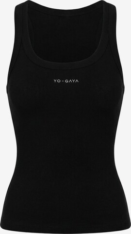 YO-GAYA Top 'Ribbed' in Zwart: voorkant