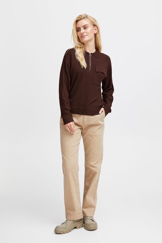 PULZ Jeans Pullover in Braun