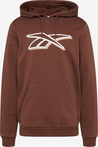 Reebok - Sweatshirt de desporto 'VECTOR PACK' em castanho: frente