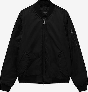 Geacă de primăvară-toamnă de la Pull&Bear pe negru: față