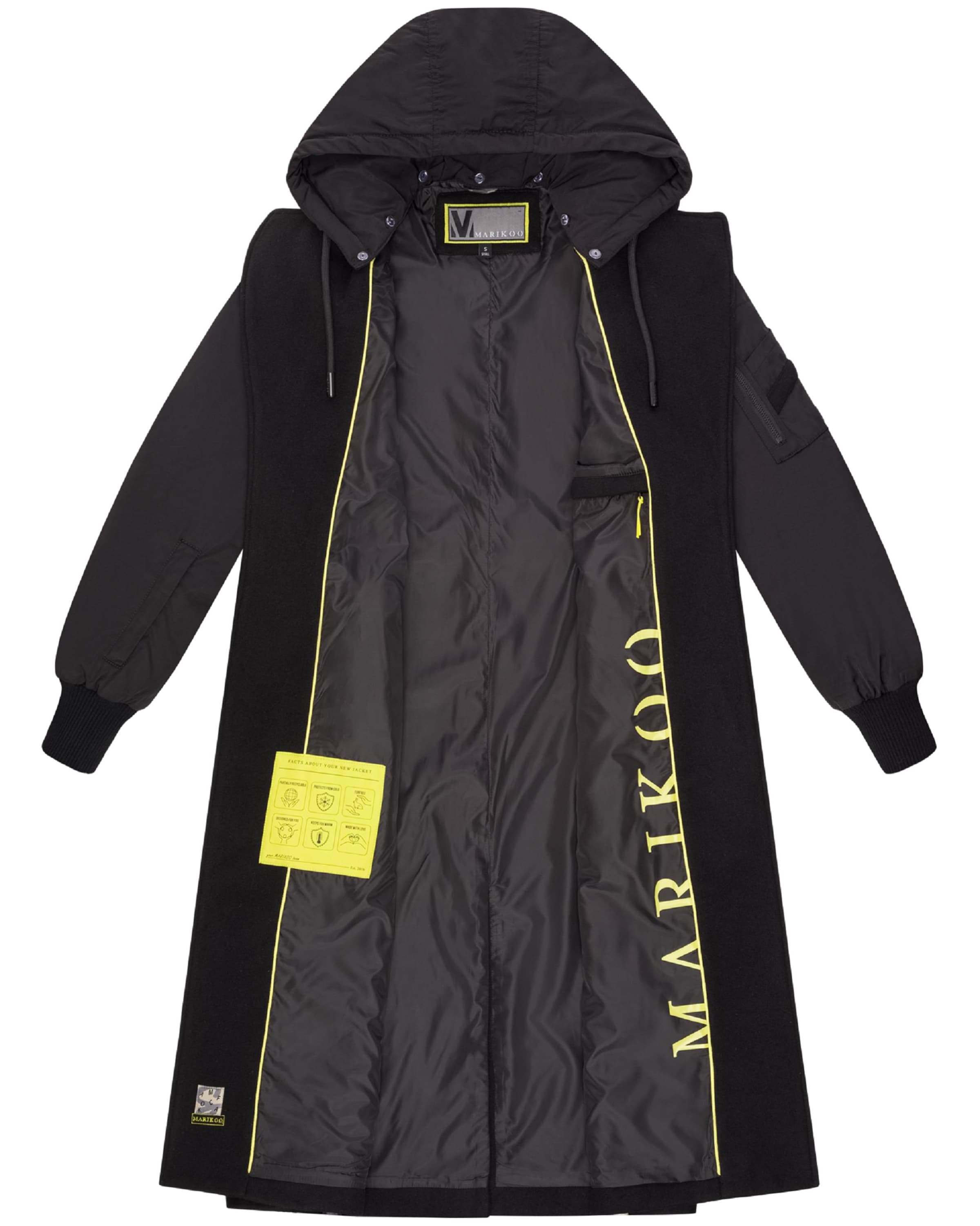 Palton de primăvară-toamnă 'Tjadee 16' de la MARIKOO pe negru