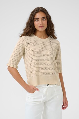 Pull-over CULTURE en beige : devant