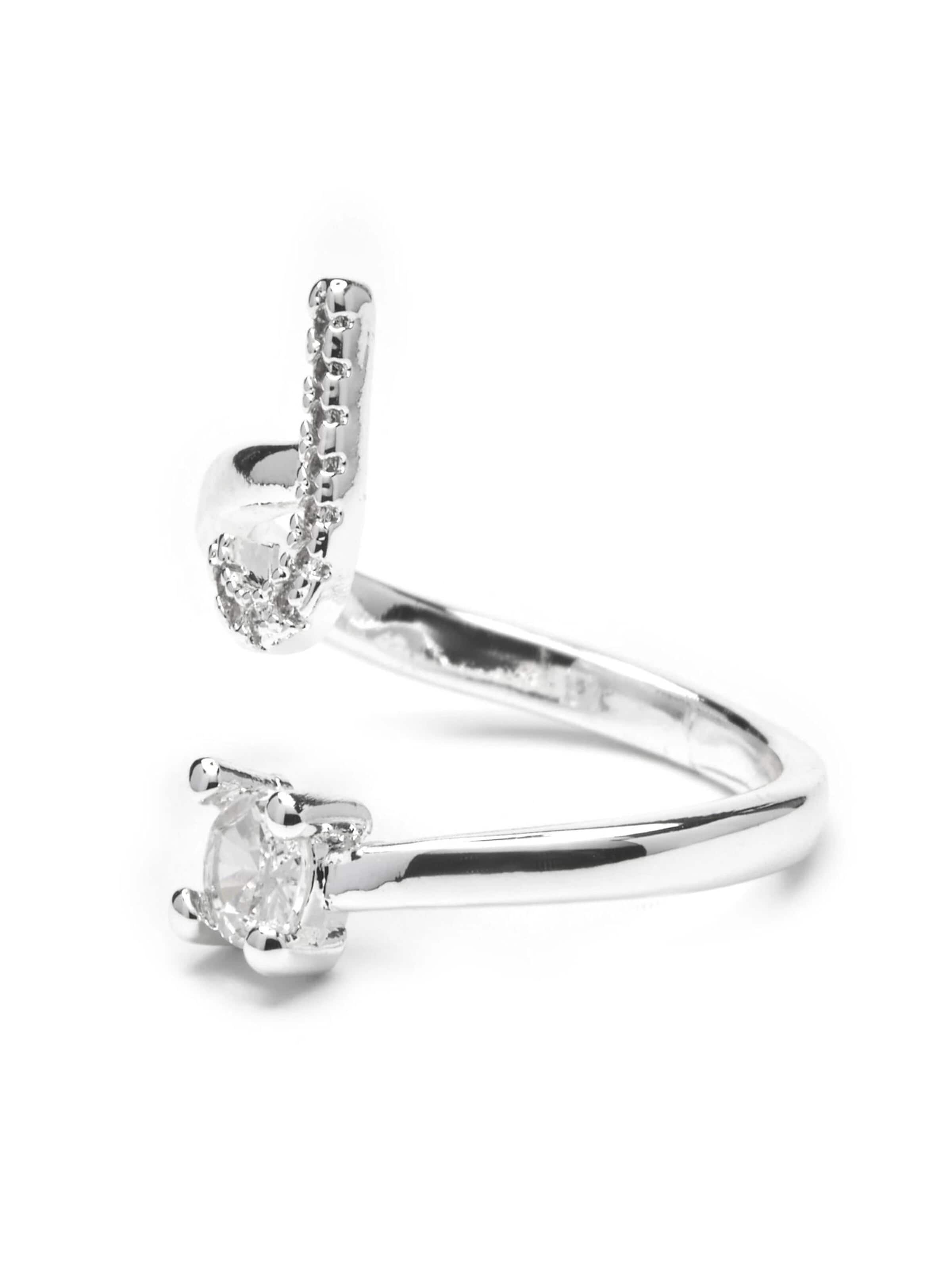 Luxenter Ring 'Alphabet J' in Zilver