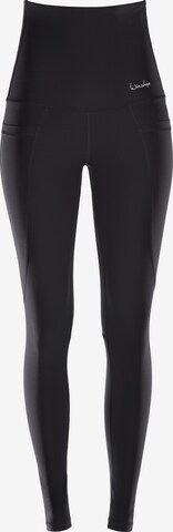 Skinny Pantaloni sportivi 'HWL114' di Winshape in nero: frontale