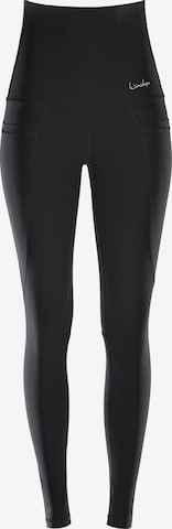 Skinny Pantaloni sport 'HWL114' de la Winshape pe negru: față