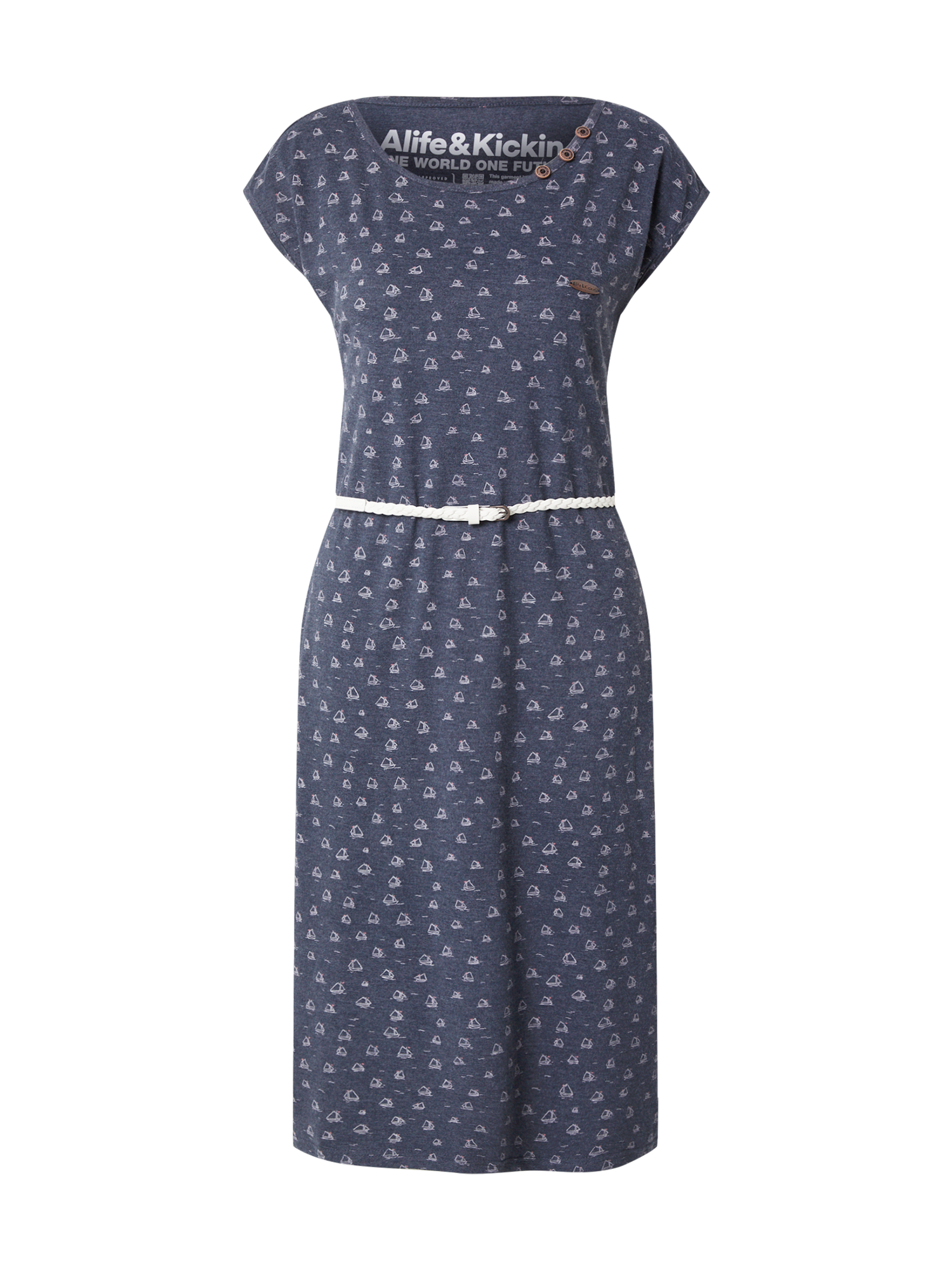 DxbmN Plus size Alife and Kickin Letnia sukienka Melli w kolorze Granatowym 