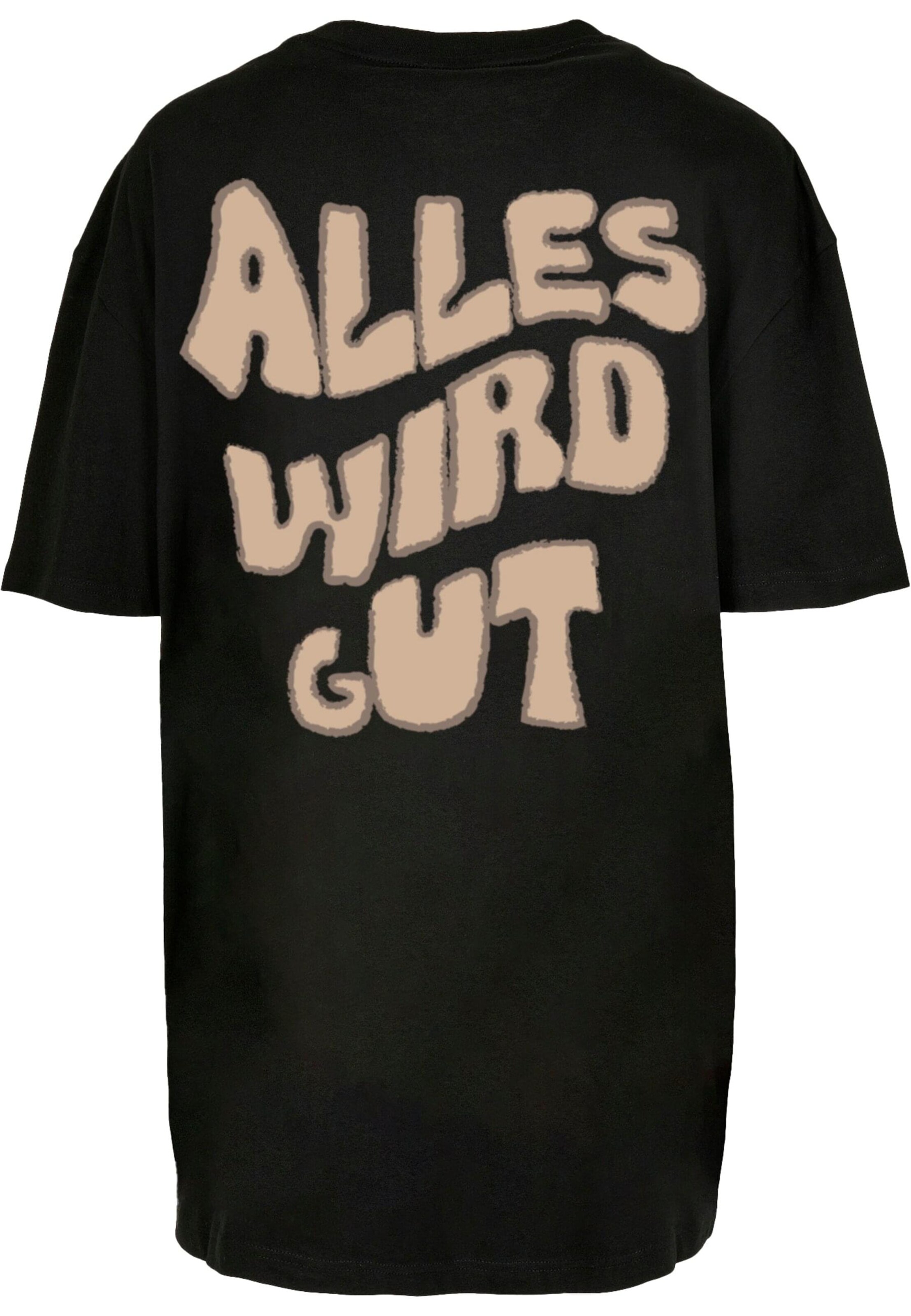 Merchcode Shirt 'Alles Wird Gut' in Zwart