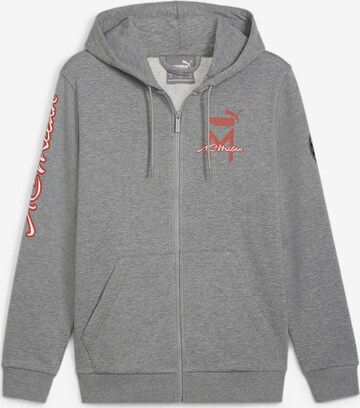 PUMA Athletic Zip-Up Hoodie 'AC Milan ' in Grey: front