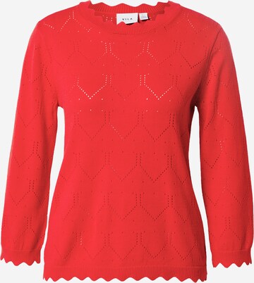 VILA Sweter 'Runia' w kolorze czerwony: przód
