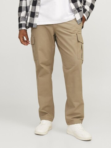 Jack & Jones Plus Свободный крой Брюки-карго 'JPSTKane JJBarkley' в Коричневый: спереди