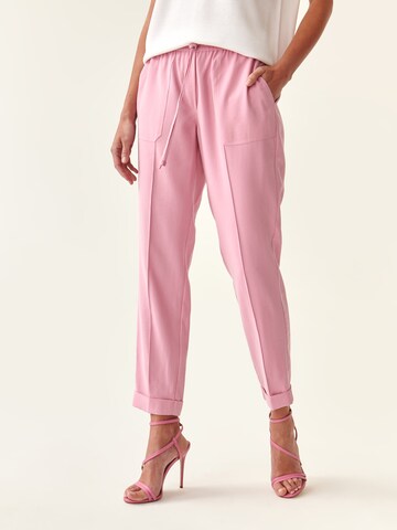 TATUUM Regular Trousers with creases 'SUMIKO' in Pink: front