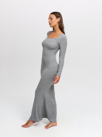 cfab (formerly creamy fabrics) Kleid 'Ribbed Long Sleeve Maxikleid'‌ in Grau
