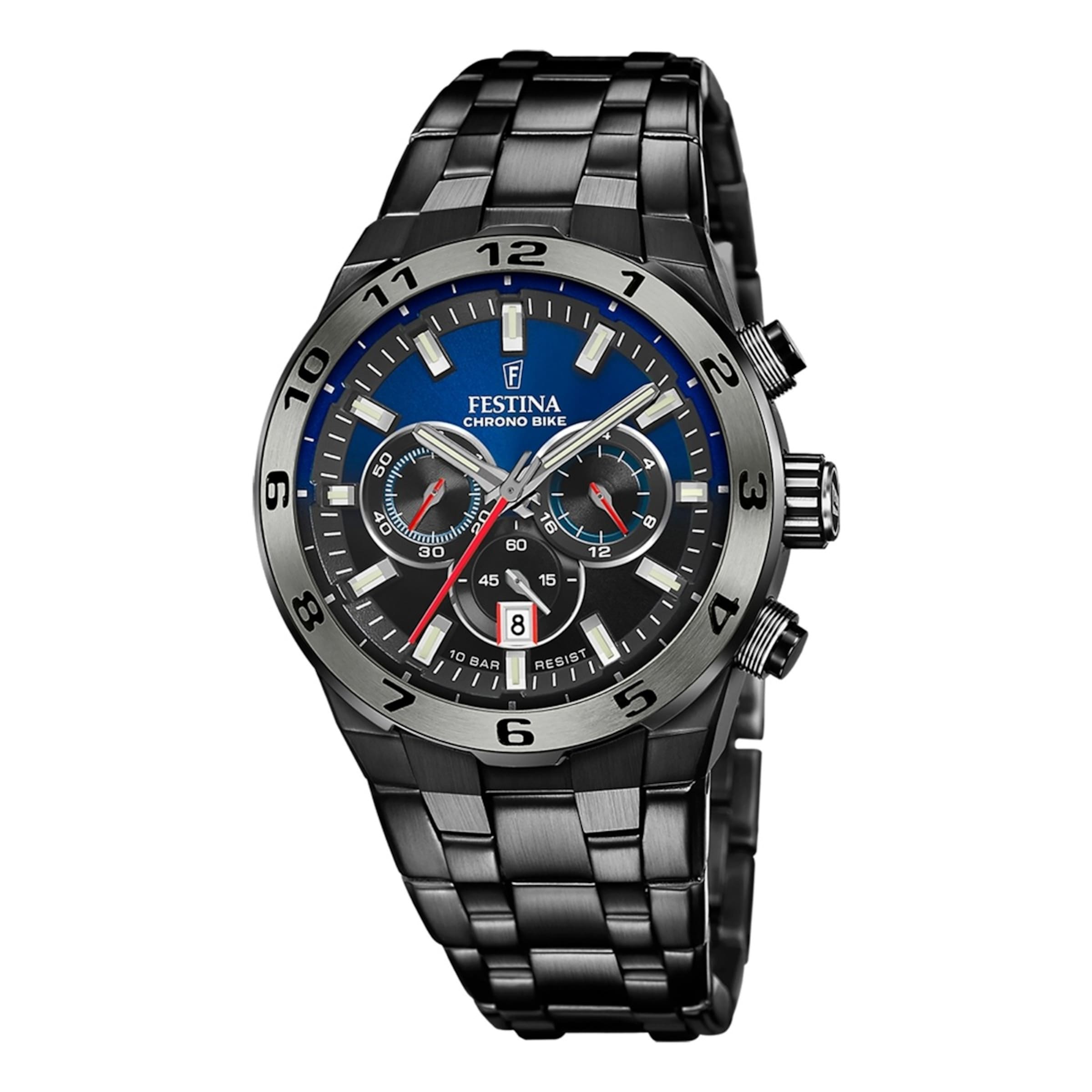 FESTINA Analoguhr in Schwarz: Vorderseite