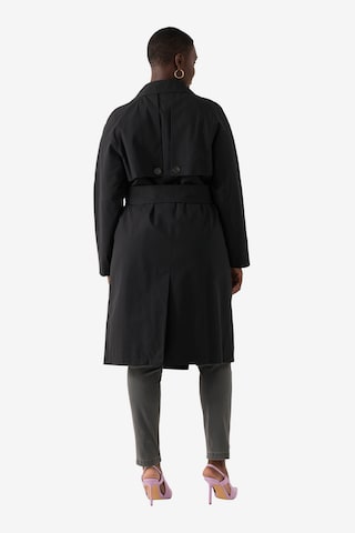 Ulla Popken Between-Seasons Coat in Black