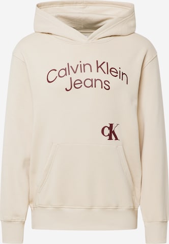 Calvin Klein Jeans Μπλούζα φούτερ σε μπεζ: μπροστά