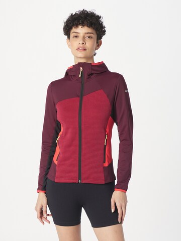 ICEPEAK Athletic Zip-Up Hoodie 'BASILE' in Red: front