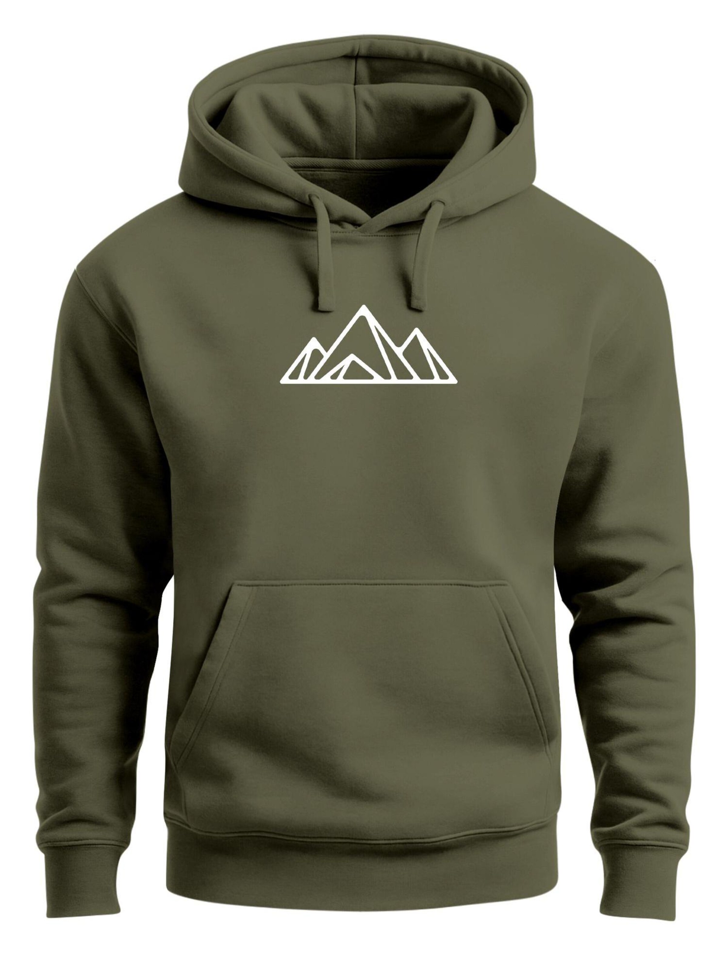 Neverless Sweatshirt 'Berg Polygon' in Green: front