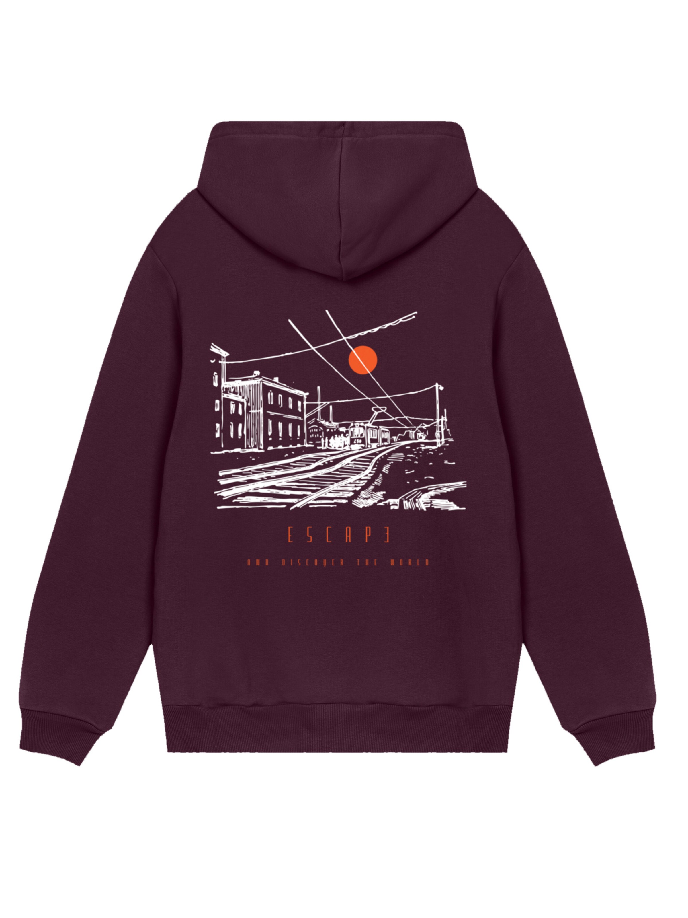 F4NT4STIC Pullover 'Escape Discover the World Town Train Station' in Lila