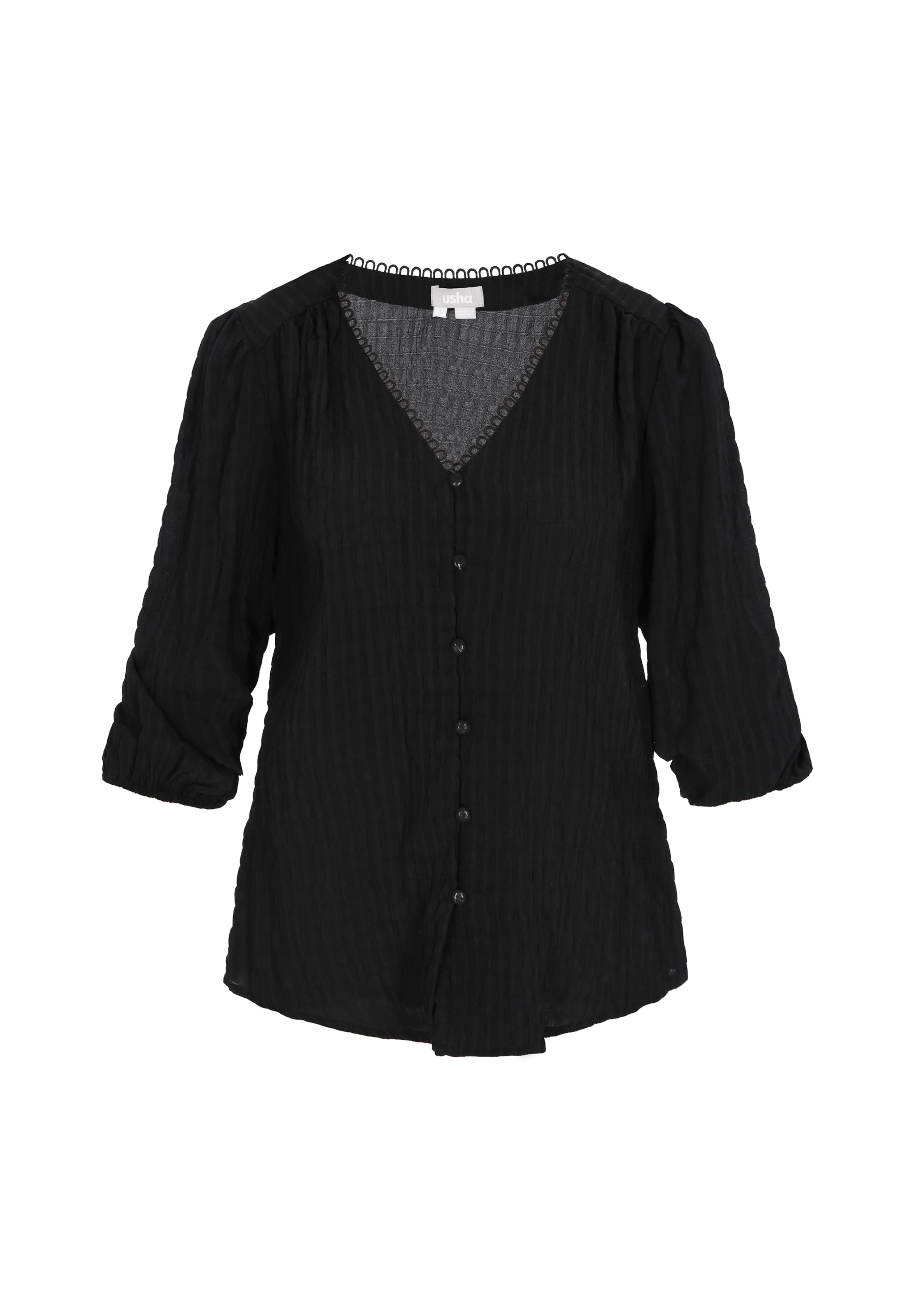 Chemisier Usha en noir : devant