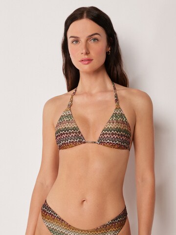 CALZEDONIA Triangel Bikinitop 'Elegant Ethnic' in Grün: Vorderseite