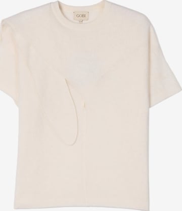 GOBI Cashmere Neulepaita 'Bow-Tie Cashmere T-shirt' värissä valkoinen: etupuoli