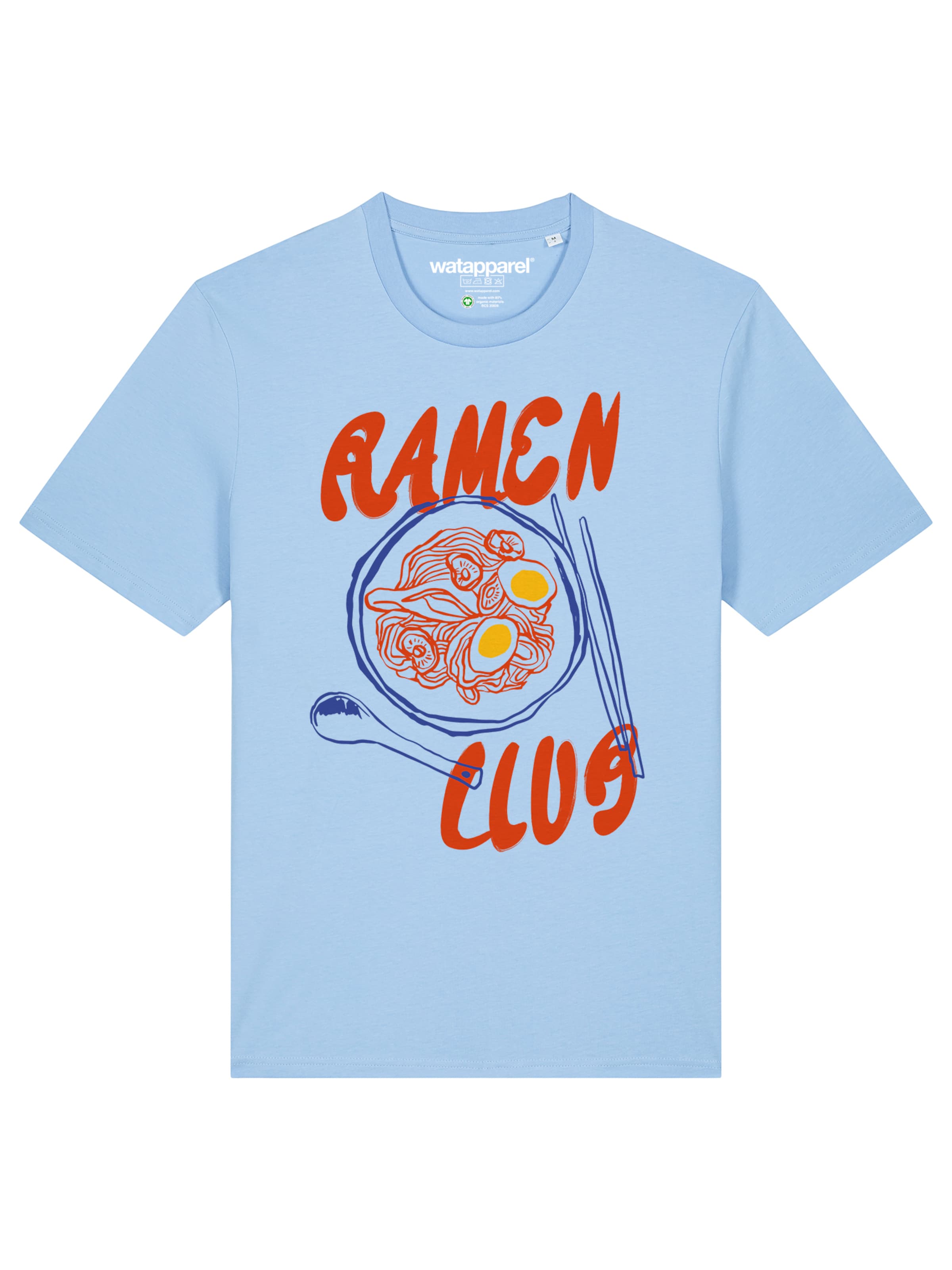 Watapparel Shirt 'Ramen Club' in Blauw: voorkant