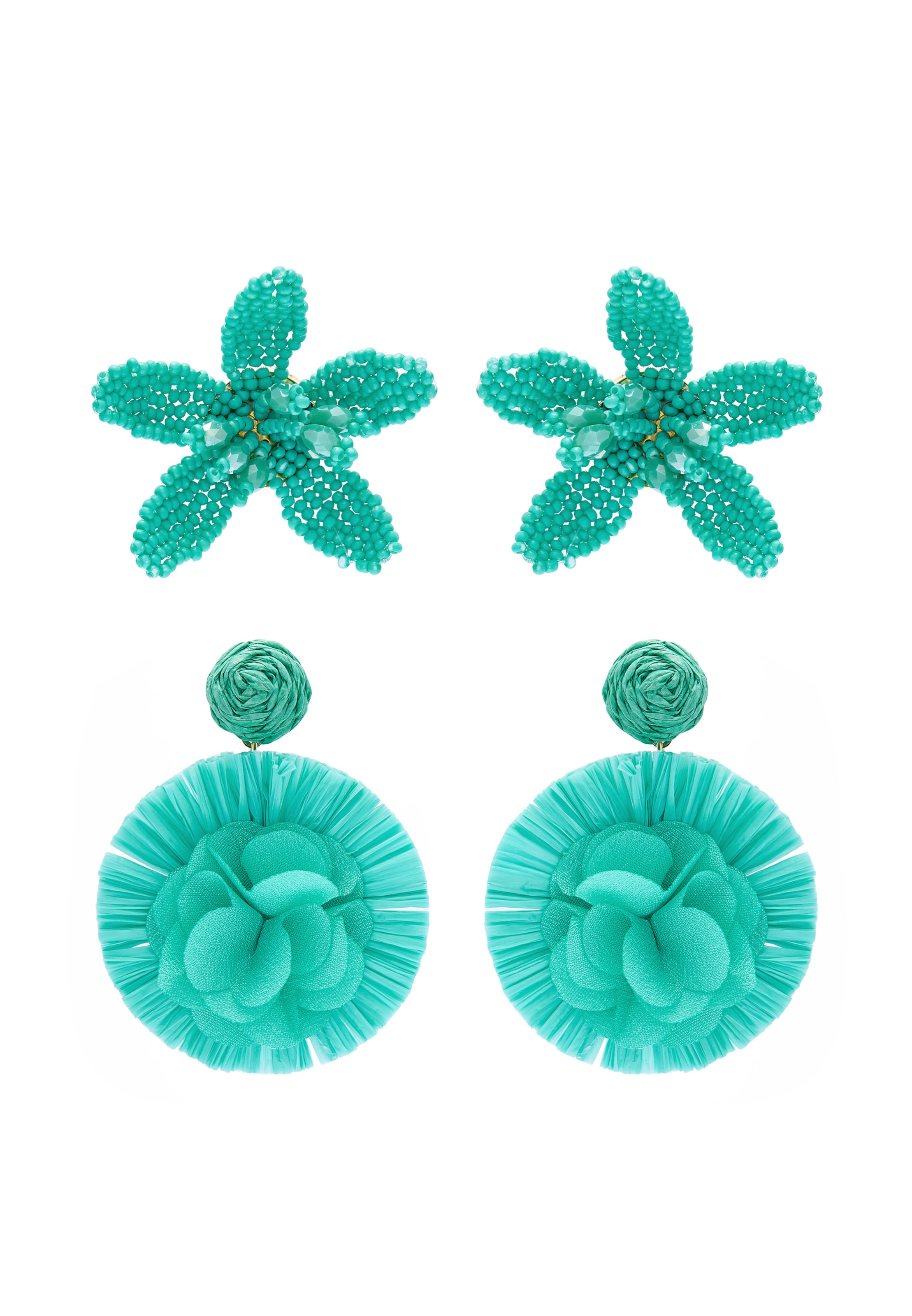 Boucles d'oreilles IZIA en bleu : devant
