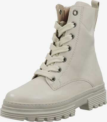 GABOR Lace-Up Ankle Boots in White: front