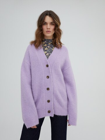 EDITED Knit Cardigan 'Peyton' in Purple: front