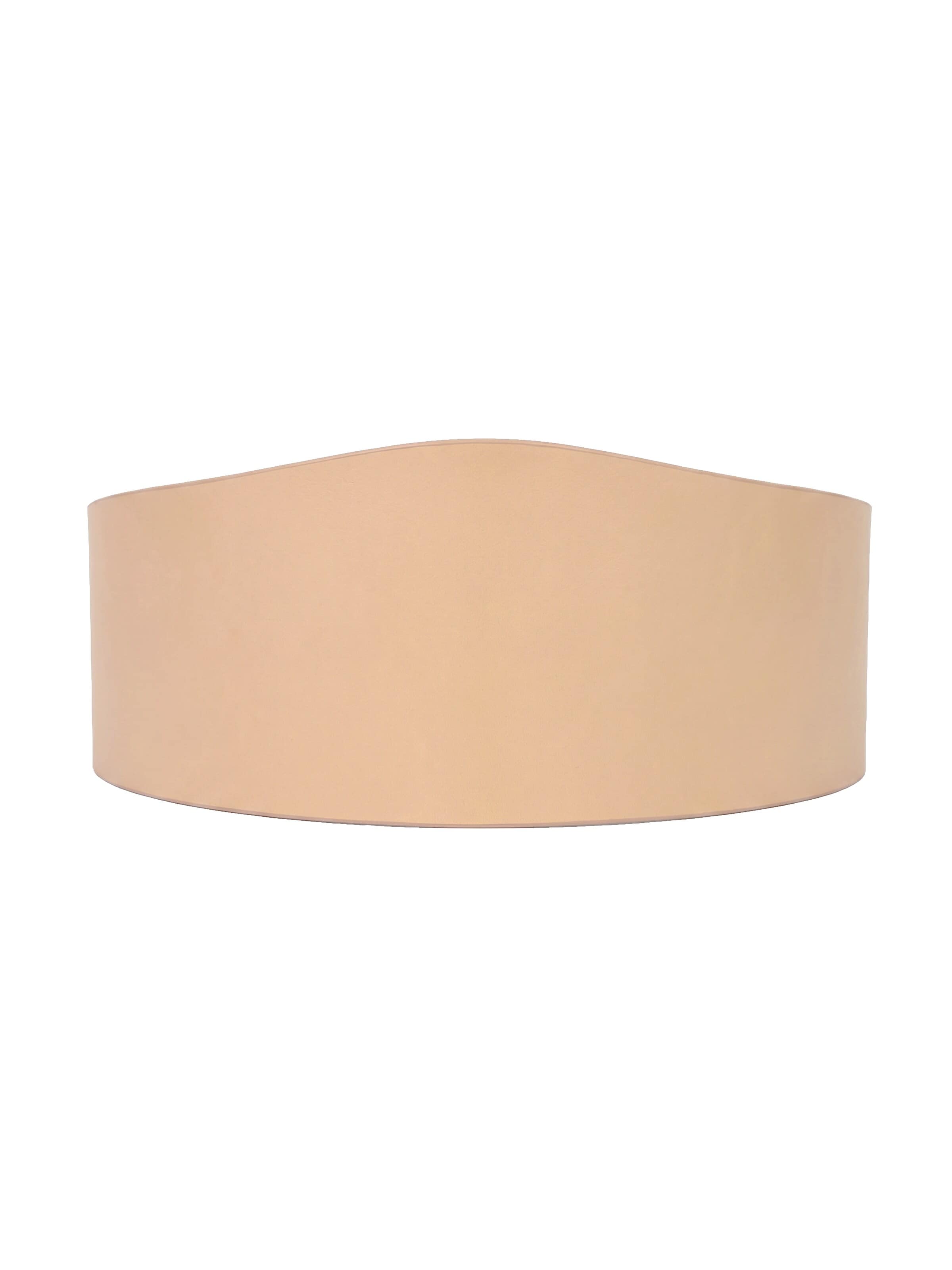 Ceinture Haute Cuir en beige : devant