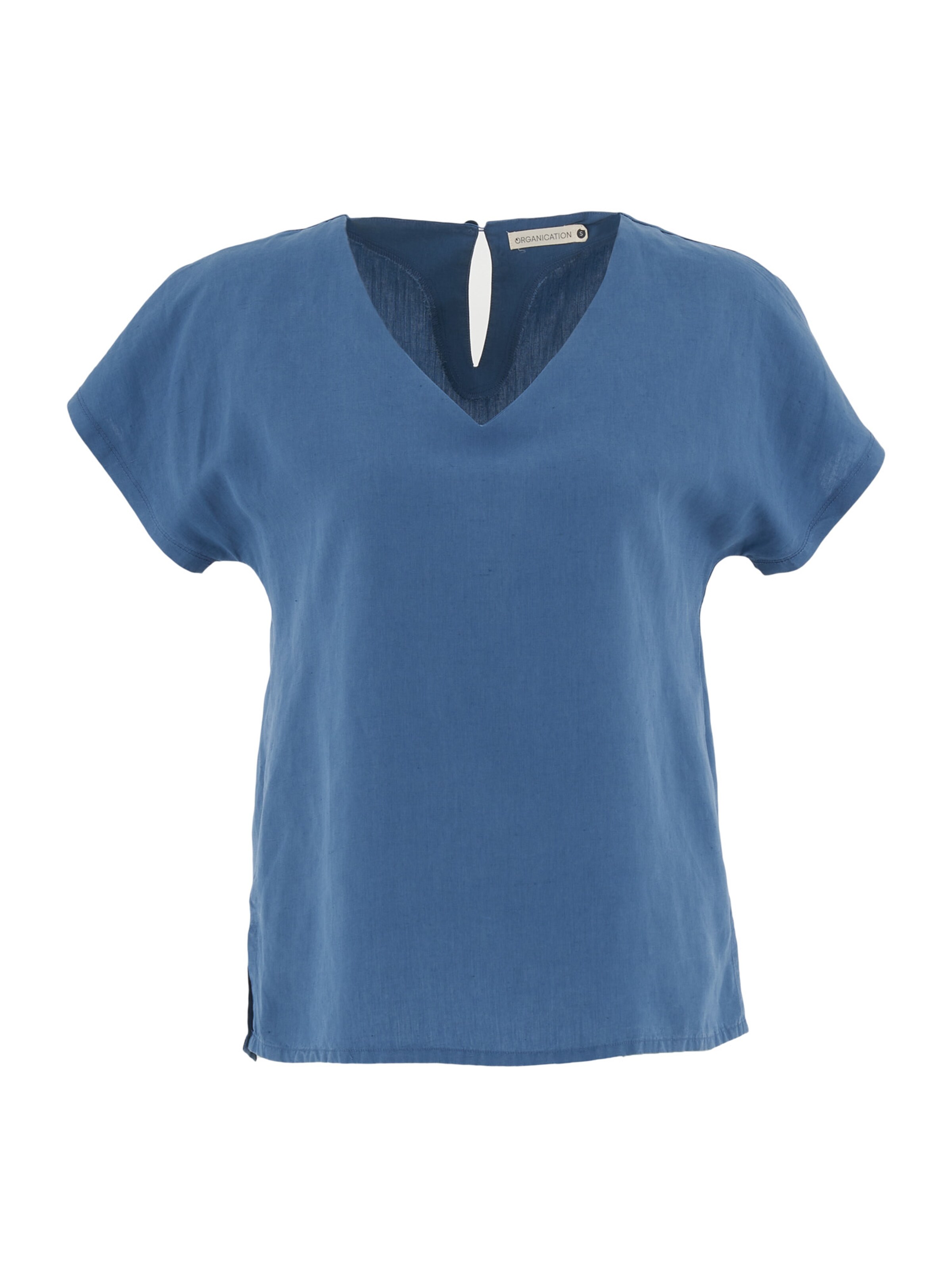 Organication Bluse in Blau: Vorderseite