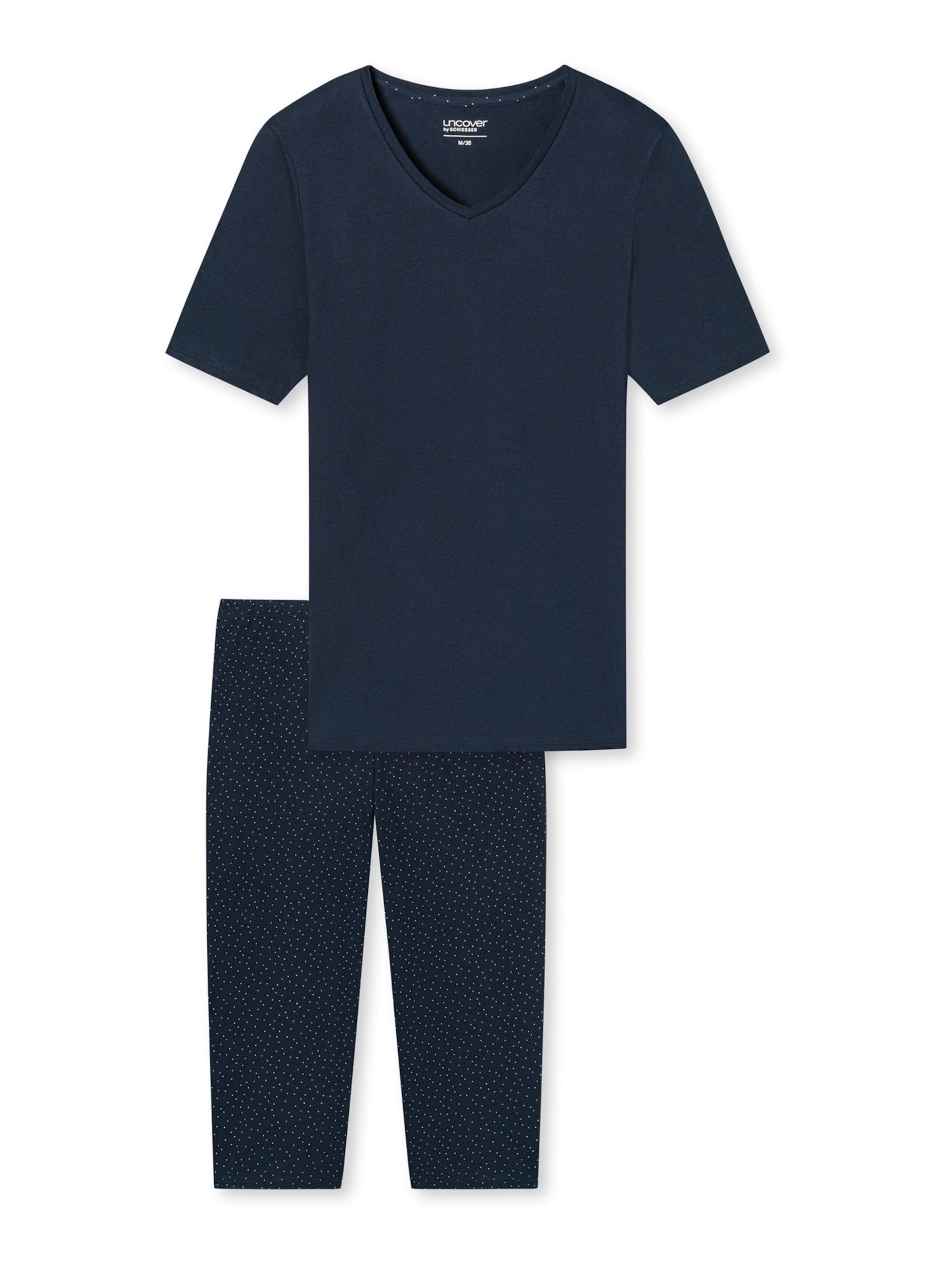 uncover by SCHIESSER Korte pyjama 'UNCOVER Night' in Blauw: voorkant
